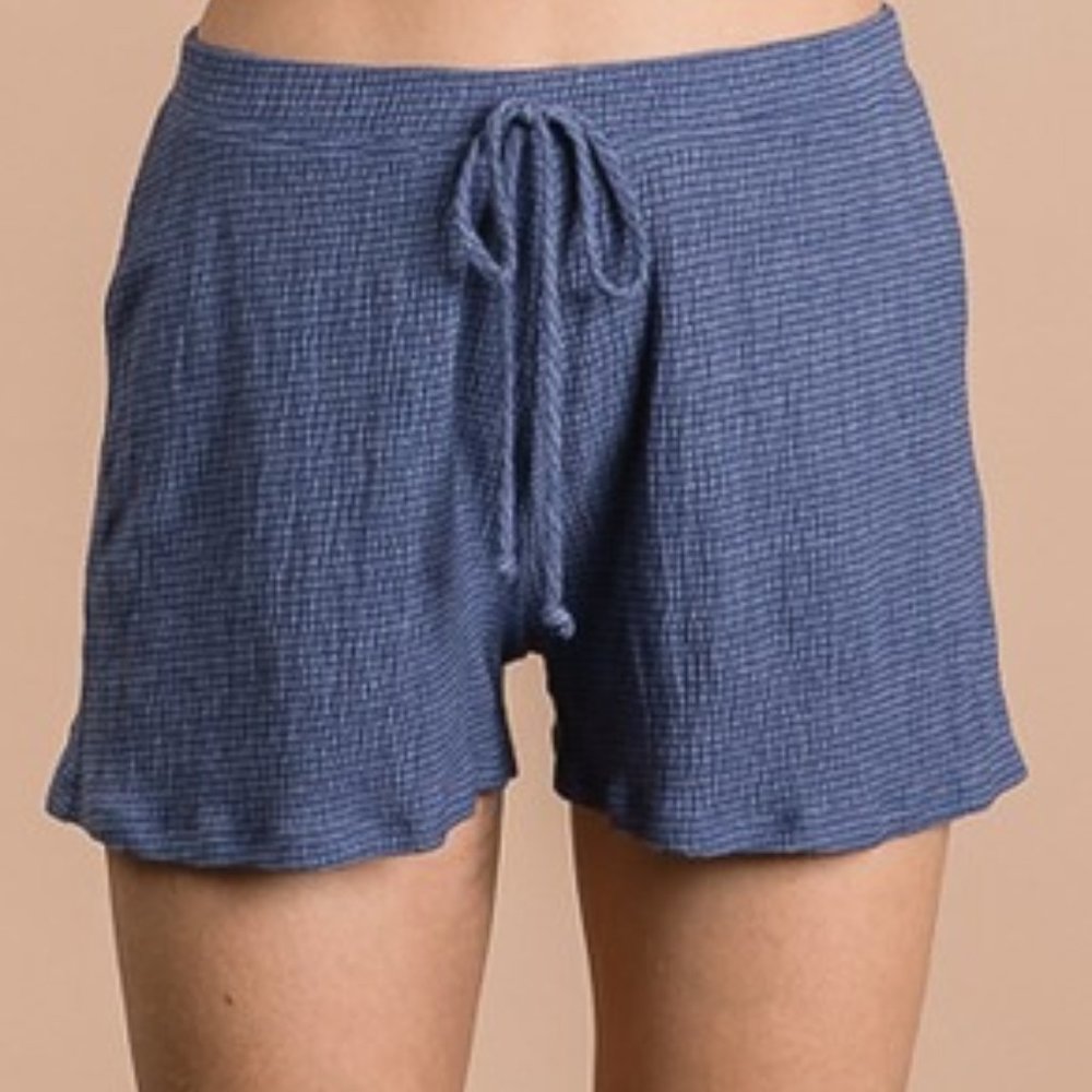 🎉Faded Navy Textured Soft Shorts - Picture 3 of 5